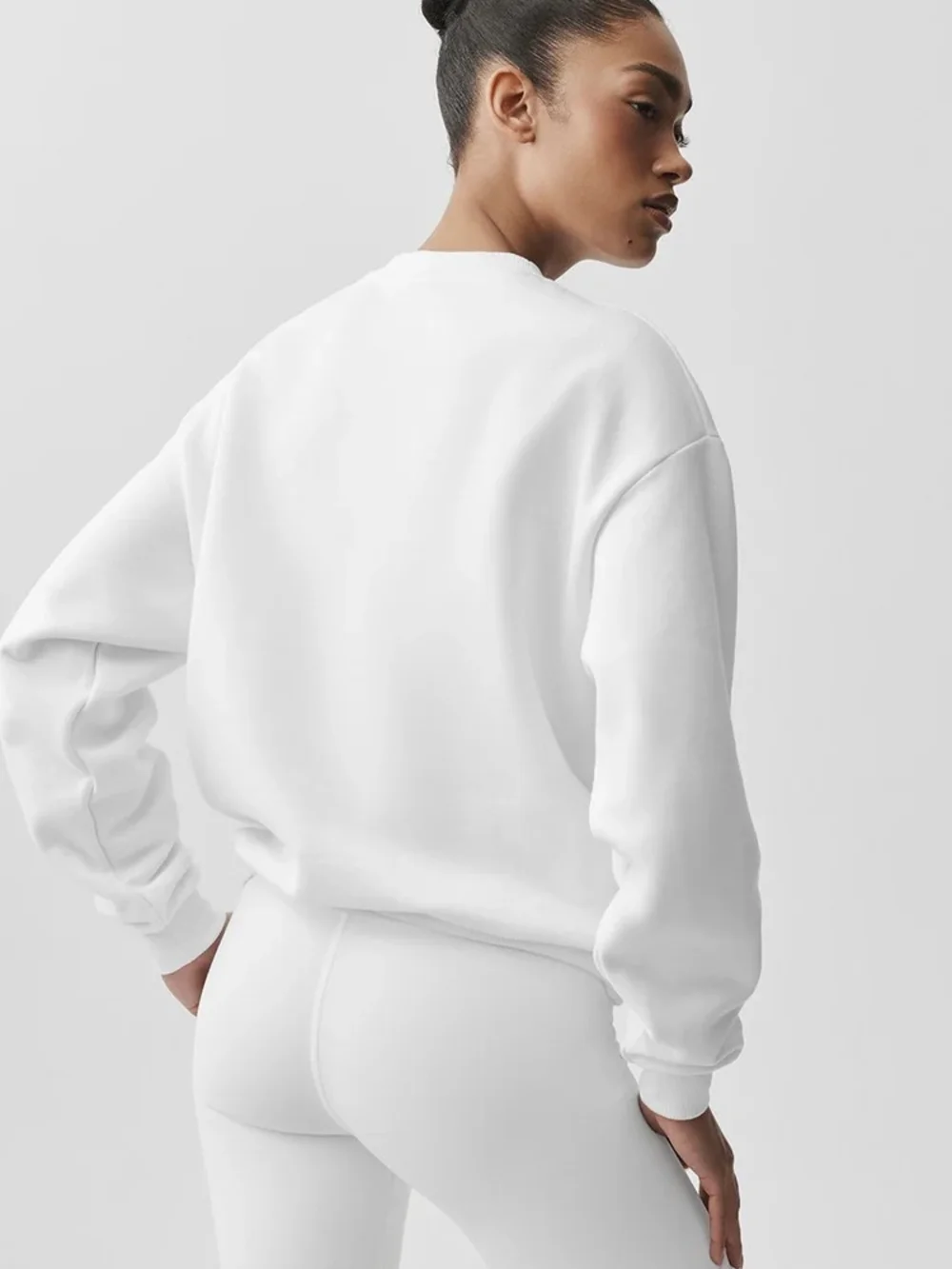 ALO Yoga Women’s White Cropped Crewneck Sweatshirt